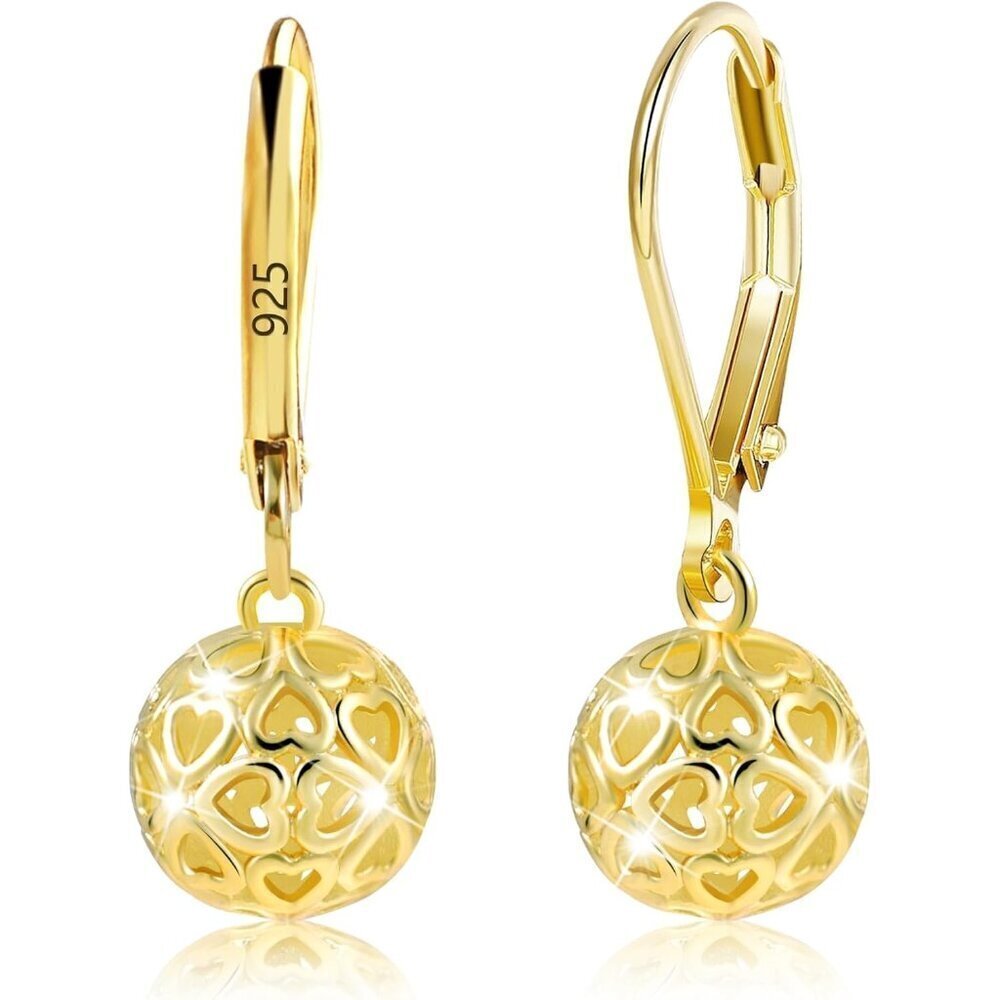 Women's Ball Dangle Gold Drop French Style Leverback Earrings Jewelry
